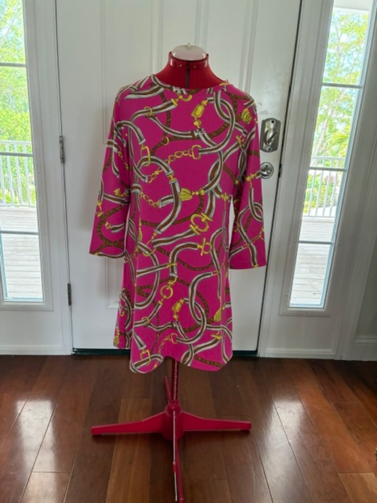 Barbara Gerwit Hot Pink Nylon Dress. Size Large.